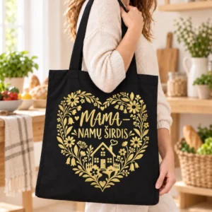 Medvilninis krepšys „Mama – namų širdis“